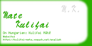 mate kulifai business card