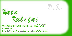 mate kulifai business card